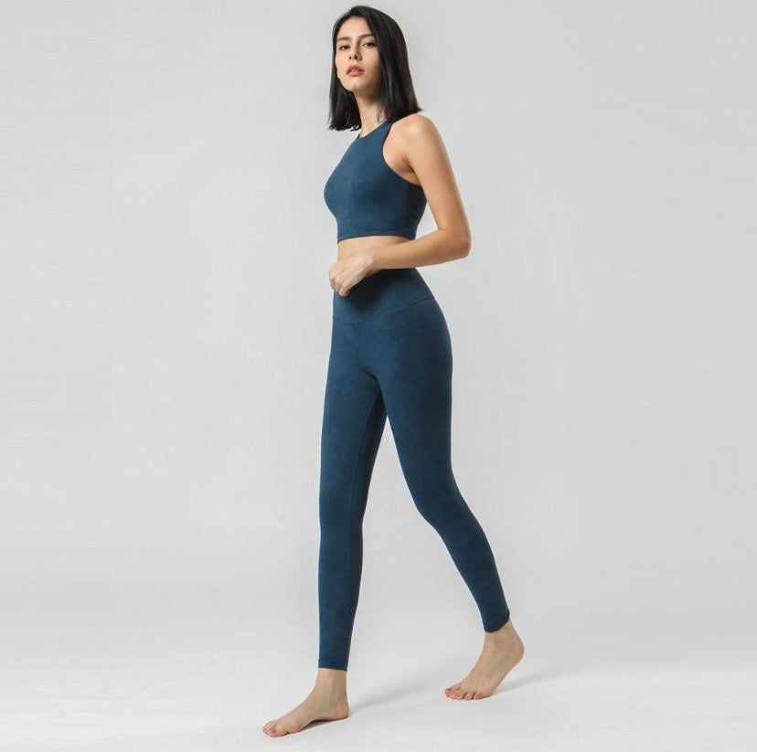 Kennedie Marble Leggings Blue