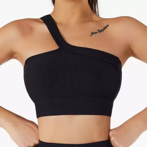 Lilly Ribbed Sports Bra Black