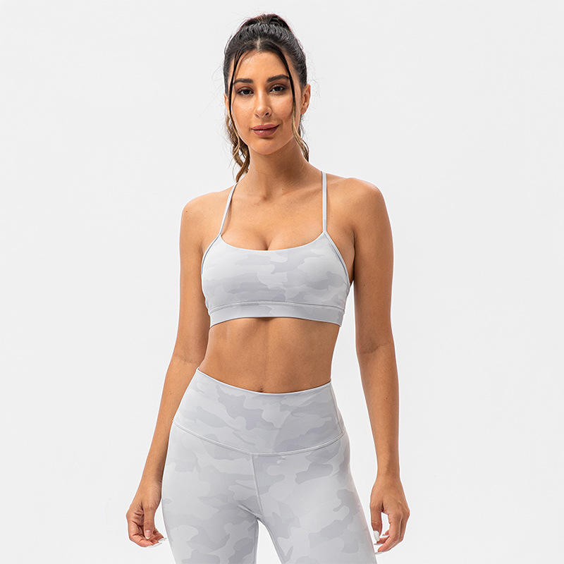 Linda Camo Sports Bra White