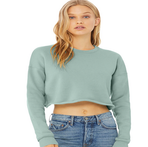 Cropped Crew Fleece Dusty Blue